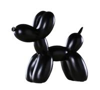 NAFEIMILUN Small Nick Nacks Figurine De Chien en Résine avec Ballon Sculpture Animale Petit Objet Décoratif pour Étagère Ou Bureau Noir