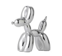 NAFEIMILUN Small Nick Nacks Mini Sculpture De Chien en Ballon Plaquée Argent 9.5 X 9.5cm pour Décoration De Bureau Salon Cave À Vin Bureau Ou Maison