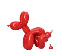 NAFEIMILUN Small Nick Nacks Statue De Chien en Forme De Caca Ballon Décoratif pour Salon Bureau Cave À Vin Vitrine en Résine 22 X 10 X 17.5cm Rouge