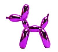 NAFEIMILUN Statue Chien Statuette De Chien en Ballon Plaquée Or Finition Miroir Brillante Rose Rouge 10cm