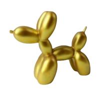 NAFEIMILUN Statues Décoratives Figurine De Chien en Ballon Sculpture en Résine Décoration Animale pour Meubles TV Étagères Décoration Intérieure Doré 9 X 3.5 X 7.5cm