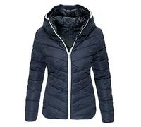 NAFING Blouson Femme Mi Saison, Doudoune Femme Avec Capuche Blouson Hiver Chaude Doudoune Duvet Matelassé Anorak Zippée Parka Légère Manteau Mi Saison Doudounes De Randonnée Femme