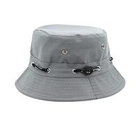 NAFING Bob Homme Femme Coton Respirant Bob Ete Anti UV Casquette Femme Ete Pliable Large Bord Chapeau De Seau 2 en 1-Taille Unique UPF50+