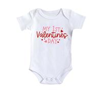 NAFING Body Bébé Manche Courte Léger Et Confort - Cadeau Fetes Des Meres - Imprimé -my heart belongs to daddy,my 1st valentines day,hugs kisses valentine wishes.nana's little valentine