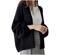 NAFING Cardigan Femme Loose Casual Cardigan De Mariage Multi Saison Ete Gilet Femme Long en Mélange De Laine Chic Et Elegant Grande Taille Veste Leger Blanche Bolero