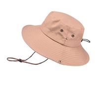 NAFING Chapeau De Soleil Homme Femme Coton Large Bord Casquette Femme Ete Avec Sangle De Menton Réglable Anti UV Ete Bob Pliable Respirant Chapeau De Paille UPF50+