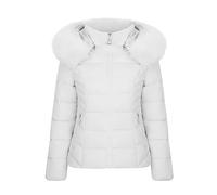 NAFING Doudoune Femme Hiver, Veste Femme Hiver Blouson Avec Capuche Zippée Doudounes De Randonnée Femme Anorak Légère Manteau Chaude Parka Polaire Doudoune Duvet Matelassé