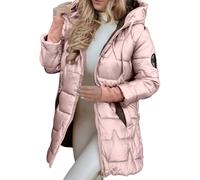 NAFING Doudoune Noire Femme, Doudoune Femme Chaude Zippée Veste Doudoune Duvet Matelassé Hiver Blouson Grande Taille Anorak Doudoune a Capuche Manteau De Couleur Unie
