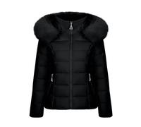 NAFING Manteau Mi Saison Femme, Veste Femme Hiver Blouson Avec Capuche Zippée Doudounes De Randonnée Femme Anorak Légère Manteau Chaude Parka Polaire Doudoune Duvet Matelassé