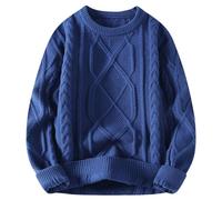 NAFING Pull Col V, Pull Homme Tricot Fin Et Épais Sweater Slim Fit Chaud Pull Pull Camionneur Homme À Col Round Manches Longues Pull-Over Casual Sweat