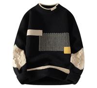 NAFING sous Pull Homme, Pull Homme Slim Fit Pull À Col Round Tricot Fin Et Épais Sweater Pull Camionneur Homme Chaud Manches Longues Pull-Over Casual Sweat