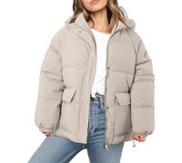 NAFING Veste En Laine Femme, Veste D'hiver Femme Zippée Blouson Avec Capuche Légère Doudounes De Randonnée Femme Parka Hiver Manteau Chaude Anorak Confortable Doudoune Duvet Matelassé