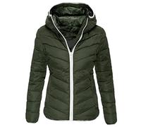 NAFING Veste Polaire Femme Grande Taille, Doudoune Femme Avec Capuche Blouson Hiver Chaude Doudoune Duvet Matelassé Anorak Zippée Parka Légère Manteau Mi Saison Doudounes De Randonnée Femme