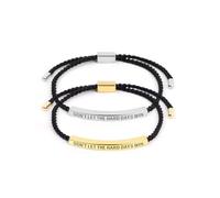 NAFJYR Lot de 2 bracelets de motivation réglables avec inscription « Don't Let the Hard Days Win »