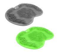 NAFJYR Lot de 2 brosses à récurer en silicone pour pieds de douche, tapis de douche mural à ventouse pour homme et femme