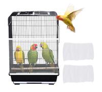 NAFJYR Lot de 2 filets de cage à oiseaux, réutilisables, en nylon extensible pour éviter les éclaboussures et le désordre (blanc)