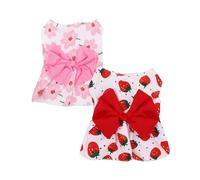 NAFJYR Lot de 2 robes pour petit chien, chiot fille, vêtements pour chat (tailles XS)
