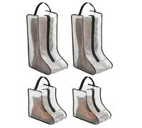 NAFJYR Lot de 4 sacs de rangement pour bottes de cow-boy portables étanches et résistants à la poussière (2 hauts + 2 courts), Bordure noire semi-transparente, Moderne