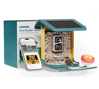 Nafnti Mangeoire Oiseaux Extérieur Intelligente 2K avec Caméra Solaire - AI 10 000 Espèces, WiFi 2.4G/5G, Surveillance en Temps Réel, Alertes Instantanées, IP65, Réservoir 1,8 L