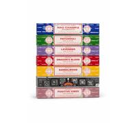 Satya Coffret d'encens Nag Champa – Super Hit, Santal, Patchouli, Lavande, Dragon's Blood, 15 g x7