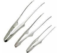 Nagao Tsubamesanjo Lot de 3 pinces astucieuses en acier inoxydable avec finition miroir pour viandes grillées, pâtes, camping, barbecue, fabriquées au Japon