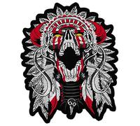NagaPatches Backpatche patche dorsal indien sioux western patch thermocollant laughing indian skull