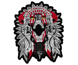 NagaPatches Backpatche patche dorsal indien sioux western patch thermocollant laughing indian skull