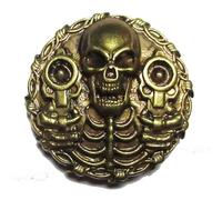 NagaPatches Badge squelette pistolets broche pins métal coulé couleur bronze