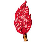 NagaPatches Patche écusson World on Fire Patch thermocollant Allumette Le Monde en feu Dessin brodé