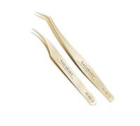 NAGARAKU 1 Paire Pinces à Épiler Précision Professionnelle Antidérapante Séparation Pinces Dauphin & Mega Volume Fan Lash Tweezer Pour Prendre des Cils Individuel ou des Volumineuses (N-02-2 & N-03-2)