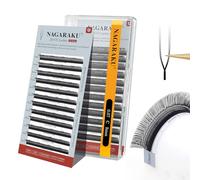 NAGARAKU 2D UU Cils Double Pointe Forme UU Parallèles Volume Eyelash Compacts Légers Naturel Fin Duveteux Flexibles En Éventail Chaque Cil Est Bien Distinct Sur Les Yeux Lash Noir Mat (0,07 C 8mm)