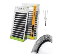 NAGARAKU 3D U Cils Forme U Volume Russe Eyelash Compacts Légers Naturels Fins Duveteux Élégant Flexibles En Éventail Tissé à La Main Chaque Cil Est Bien Distinct Sur Les Yeux Noir Mat (0,07 D 11mm)