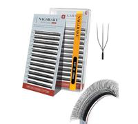 NAGARAKU 3D UU Cils Forme UU Volume Russe Lash Compacts Légers Naturels Fins Duveteux Élégant Flexibles En Éventail Tissé à La Main Chaque Cil Est Bien Distinct Sur Les Yeux Noir Mat (0,07 D 10mm)