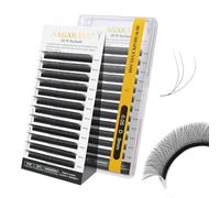 NAGARAKU 3D W Cils 0.05 D 09mm Mat Noir Volume Russe Éventails Préfaits | Base Fine Fibres Douces Et Légères Courbure Stable Volume Uniforme Résultat Naturel Gain De Temps Pour Les Professionnels