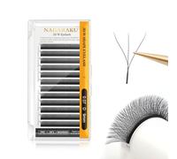 NAGARAKU 3D W Cils 0.07 D 09mm Mat Noir Volume Russe Éventails Préfaits | Base Fine Fibres Douces Et Légères Courbure Stable Volume Uniforme Résultat Naturel Gain De Temps Pour Les Professionnels
