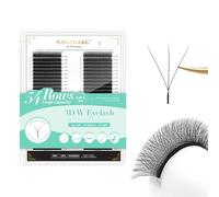 NAGARAKU 3D W Cils 54 Rows Grande Capacité Préfait Bouquet Volume Russe Extension de Cils WW Naturel Cils Wispy Gagner du Temps Léger en Faux Cils Professionnel Eyelash Cluster Noir (0.07mm D 7-15mm)