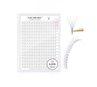 NAGARAKU 4D Premade Fans Cils Prefait Bouquet Volume Russe 320 Fans Boîte XL Pro 16 Rows Préfabriqués Éventails Base Fine Pointue Faciles à Poser Léger Doux Naturel Moelleux Noir Mat(0.07 D 13mm)