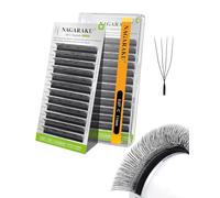 NAGARAKU 4D U Cils Forme U Volume Russe Eyelash Compacts Légers Naturels Fins Duveteux Élégant Flexibles En Éventail Tissé à La Main Chaque Cil Est Bien Distinct Sur Les Yeux Noir Mat (0,07 C 11mm)