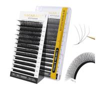 NAGARAKU 4D W Cils 0.10 D 8-15mm Mat Noir Volume Russe Éventails Préfaits | Base Fine Fibres Douces Et Légères Courbure Stable Volume Uniforme Résultat Naturel Gain De Temps Pour Les Professionnels