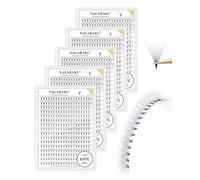 NAGARAKU 5 Boîtes 10D Premade Fans Cils Prefait Bouquet Volume Russe 320 Fans Pro 16 Rows Préfabriqués Éventails Base Fine Pointue Faciles à Poser Léger Doux Naturel Moelleux Noir Mat (0.07 C 9-14mm)