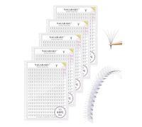 NAGARAKU 5 Boîtes 5D Premade Fans Cils Prefait Bouquet Volume Russe 320 Fans Pro 16 Rows Préfabriqués Éventails Base Fine Pointue Faciles à Poser Léger Doux Naturel Moelleux Noir Mat (0.07 C 9-14mm)
