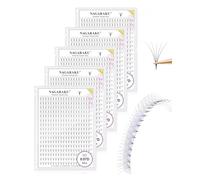 NAGARAKU 5 Boîtes 5D Premade Fans Cils Prefait Bouquet Volume Russe 320 Fans Pro 16 Rows Préfabriqués Éventails Base Fine Pointue Faciles à Poser Léger Doux Naturel Moelleux Noir Mat (0.07 D 9-14mm)