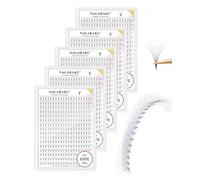 NAGARAKU 5 Boîtes 6D Premade Fans Cils Prefait Bouquet Volume Russe 320 Fans Pro 16 Rows Préfabriqués Éventails Base Fine Pointue Faciles à Poser Léger Doux Naturel Moelleux Noir Mat (0.07 C 9-14mm)