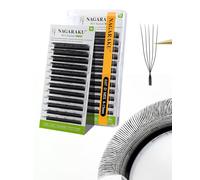 NAGARAKU 5D U Cils Forme U Volume Eyelash Long Manche Compacts Légers Naturels Duveteux Flexibles En Éventail Tissé à La Main Chaque Cil Est Bien Distinct Sur Les Yeux U Lash Noir Mat (0,07 D 8-15mm)
