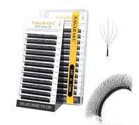 NAGARAKU 5D W Cils Préfait Bouquet Nouvelle Version 2.0 Cils Camélia Naturel Naturellement Doux en Forme Pétale Cils Éventail Préfabriqués Tissage Wispy Volume Russe Premade Fan Noir (0.07mm D 11mm)