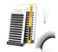 NAGARAKU 5D W Cils Préfait Bouquet Nouvelle Version 2.0 Cils Camélia Naturel Naturellement Doux en Forme Pétale Cils Éventail Préfabriqués Tissage Wispy Volume Russe Premade Fan Noir(0.07mm C 8-12mm)