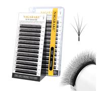 NAGARAKU 5D W Cils Version 3.0 Forme Épis de Blé Cils Naturellement Doux Auto-Éventail Cils Préfabriqué Ventilateurs Finis Tissage Éventail avec Long Manche Volume Cils Noir (0.07mm C 11mm)