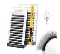 NAGARAKU 5D W Cils Version 3.0 Forme Épis de Blé Cils Naturellement Doux Auto-Éventail Cils Préfabriqué Ventilateurs Finis Tissage Éventail avec Long Manche Volume Cils Noir (0.07mm C 9mm)