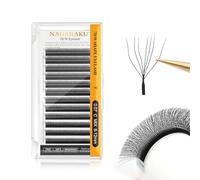 NAGARAKU 7D Cils Préfait Bouquet Volume Russe Extension de Cils WW Naturel Cils Wispy Gagner du Temps Léger en Faux Cils Professionnel Premade Fan Eyelash Cluster Noir (0.07mm C Curl 8-12mm)