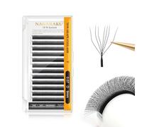 NAGARAKU 7D Cils Préfait Bouquet Volume Russe Extension de Cils WW Naturel Cils Wispy Gagner du Temps Léger en Faux Cils Professionnel Premade Fan Eyelash Cluster Noir (0.07mm D Curl 9mm)